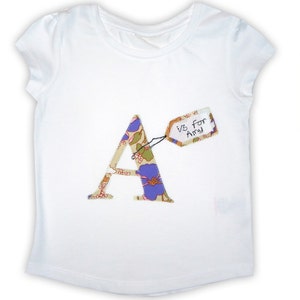 Personalised Girls T-shirt, Letter T-shirt, Girls Clothing, Personalised Gift, Gift for Girls image 1