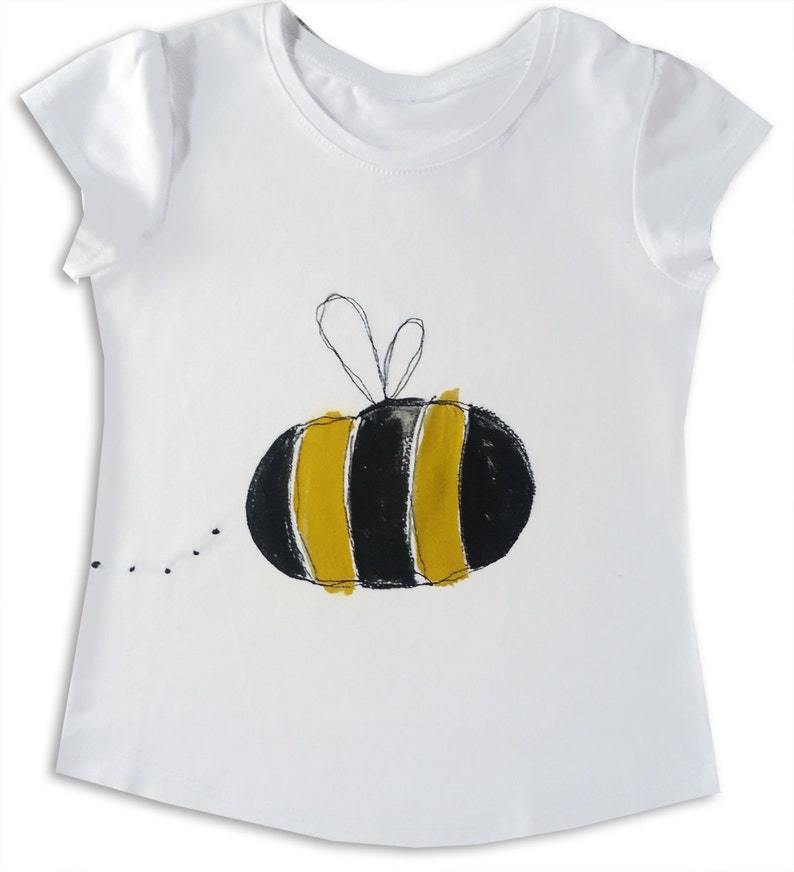 Girl's Bumble Bee Skirt and T-shirt Outfit, Girls Clothing, Toddler Clothing, Bee Gift, Gift for Girls image 2