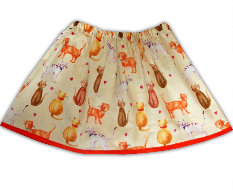 Girl's Cat Skirt, Girls Clothing, Gift for Cat Lover, Toddler Clothing, Cat Gift, Gift for Girls image 1