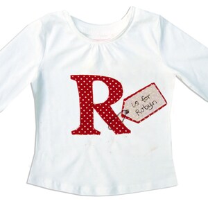 Camiseta personalizada para niña, Alfabeto, Camiseta con letras, Regalos para niñas, Ropa para niñas, Regalo personalizado