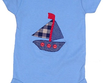 Baby Sailing Boat Bodysuit, Baby Boy Clothing, Baby Boy Gift, Gift for Baby