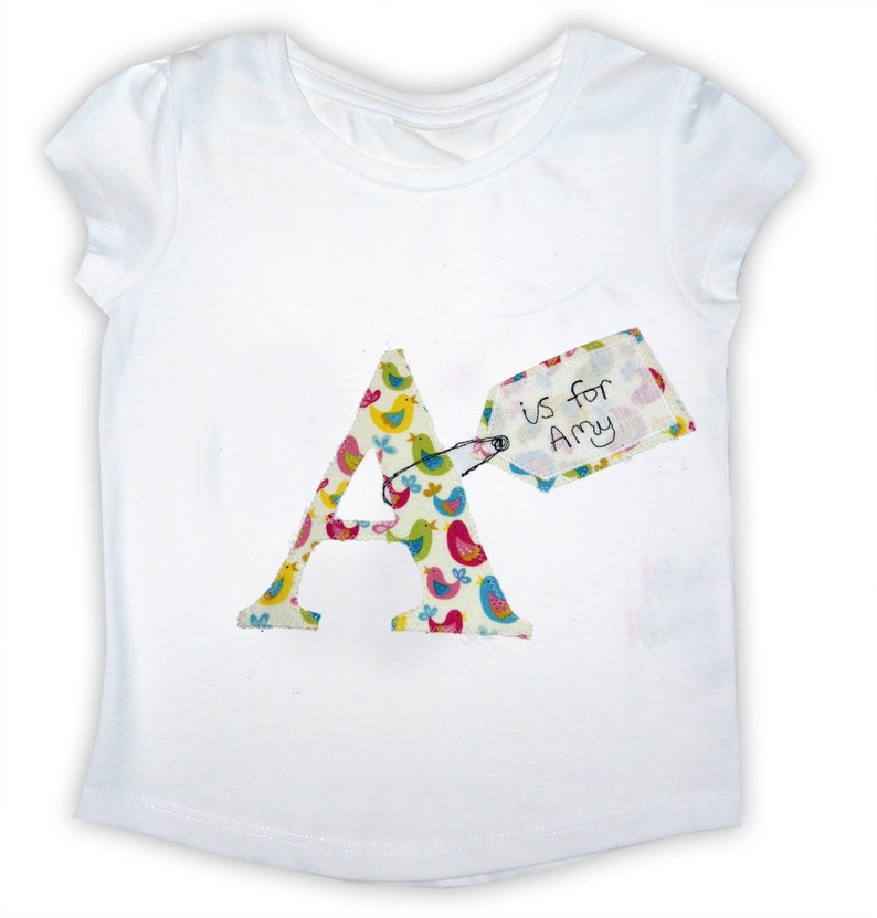 Personalised Girls T-shirt, Letter T-shirt, Girls Clothing, Personalised Gift, Gift for Girls image 4