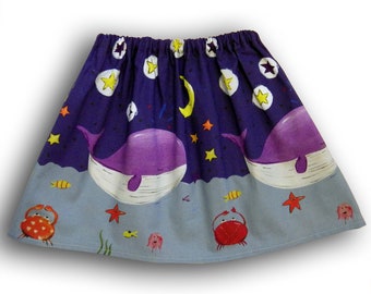 Girl's Whale Skirt, Girls Clothing, Skirts for Girls, Gifts for Girls, Under the Sea Party