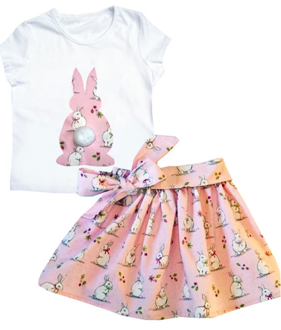 Girl's Rabbit Skirt and T-shirt Outfit Easter Clothes - Etsy
