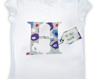 Girl's Personalised T-Shirt, Personalized Tee Shirt, Letter T-shirt, Girls Clothing, Toddler Clothes