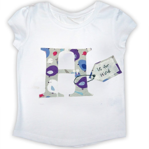 Girl's Personalised T-Shirt, Personalized Tee Shirt, Letter T-shirt, Girls Clothing, Toddler Clothes