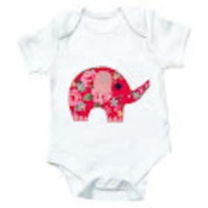 Elephant Baby Bodysuit, Baby Girl Clothing, Gift for Baby, Elephant Baby Shirt, Baby Girl Gift image 1