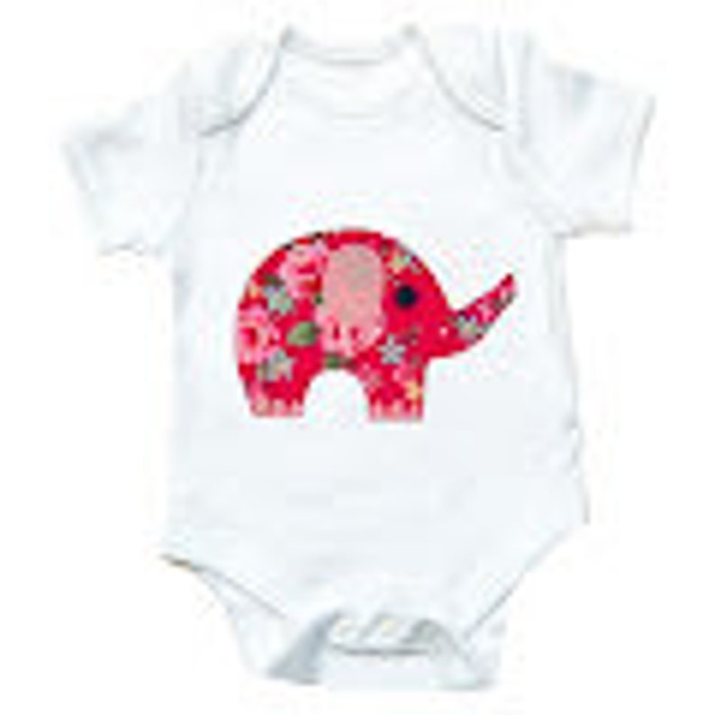 Elephant Baby Bodysuit, Baby Girl Clothing, Gift for Baby, Elephant Baby Shirt, Baby Girl Gift image 1