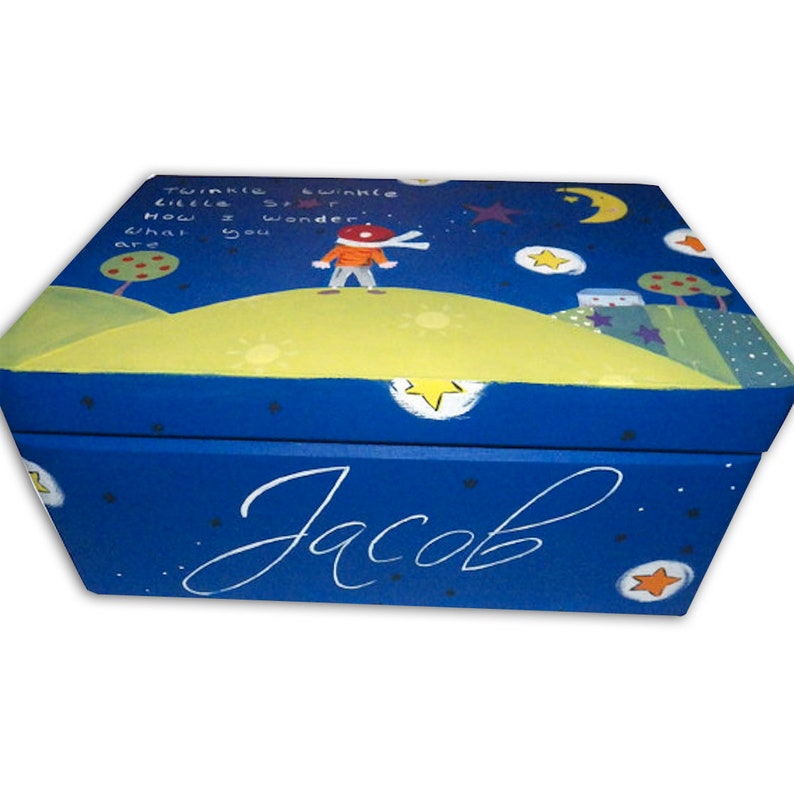 Personalised Twinkle Twinkle Little Star Wooden Keepsake Box, Baby ...