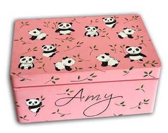 Personalised Panda Keepsake Box, Memory Box, Gifts for Girls, Panda Gift, Baby Keepsake