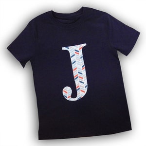 Camiseta infantil com letras personalizadas, camiseta do alfabeto, presente para meninos, roupas de meninos, roupas de meninas