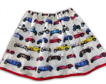 Girl's Car Skirt, Classic Car Skirt, Girls Clothing, Gift for Girls, Toddler Clothing, Skirts for Girls