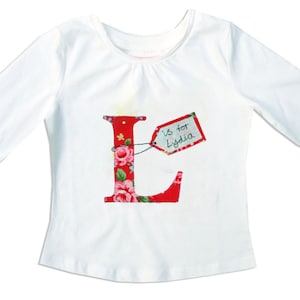 Camiseta personalizada para niña, camiseta con letras, ropa para niñas, camiseta personalizada, regalo personalizado, regalo para niñas