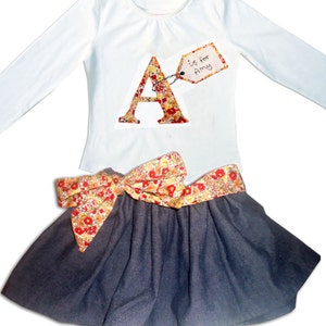 Conjunto de falda y camiseta personalizada para niña, ropa para niña, regalos para niña
