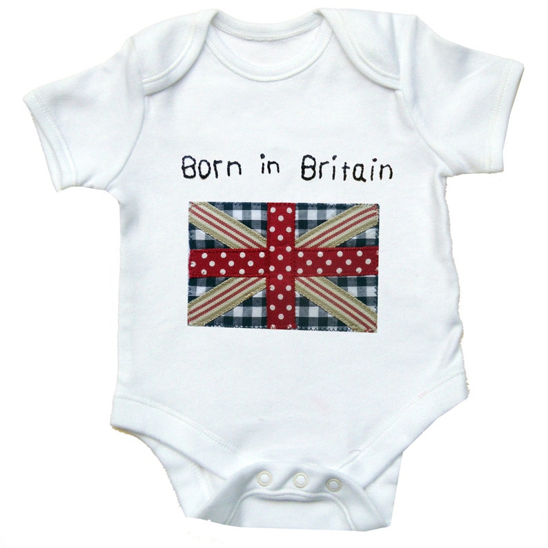 British Bodysuit Born in Britain, Baby Clothing, Baby Gift image 1