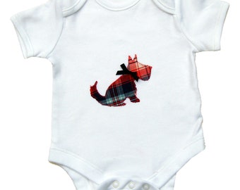 Baby Scottie Dog Bodysuit, Dog Lover, Baby Boy Clothing, Gift for Baby, Dog Baby Shirt