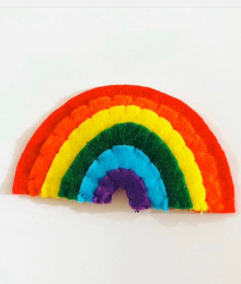 Felt Rainbow Brooch, Thank You Gift, NHS Thank You, Rainbow Gift image 1