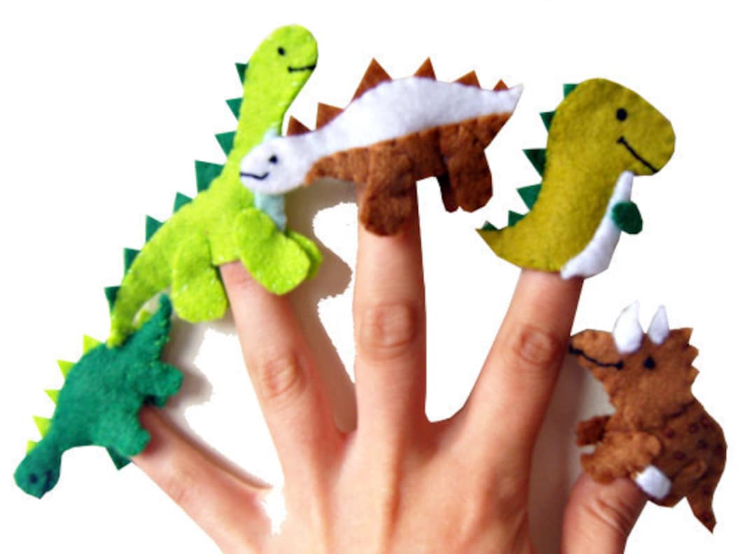 Dinosaur Finger Puppets, Stocking Filler, Kids Toys, Dinosaur Gift, Gifts  for Boys 
