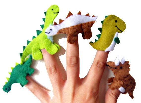 Dinosaur Finger Puppets, Stocking Filler, Kids Toys, Dinosaur Gift, Gifts  for Boys