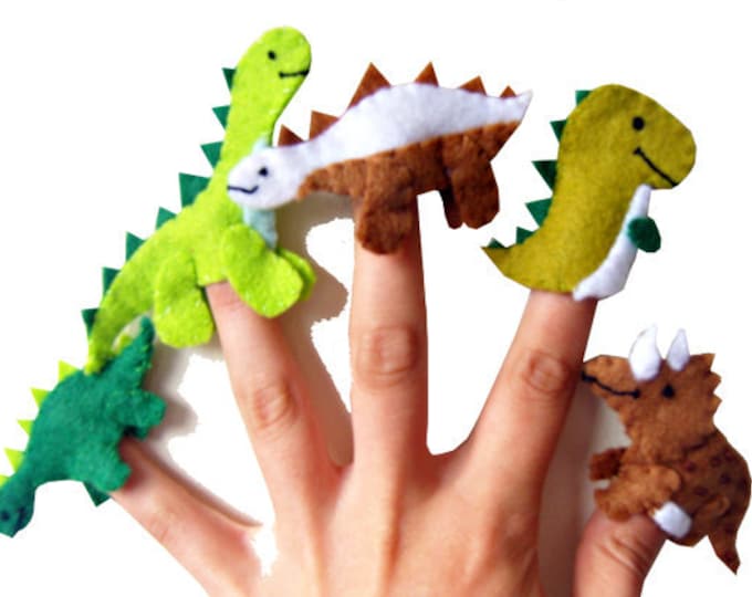 Dinosaur Finger Puppets, Stocking Filler, Kids Toys, Dinosaur Gift, Gifts for Boys
