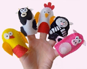 Farm Animals Finger Puppets, Christmas Stocking Filler, Farm Party Favours, Kids Toys, Baby Gift