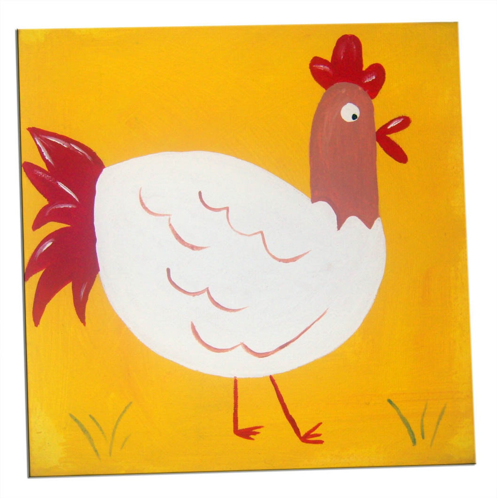 Farm Animal Art Kids Hen Painting on Canvas Nursery Decor Etsy