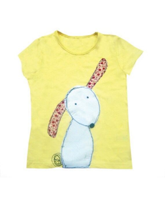 Girls Rabbit T-Shirt,  Bunny Tee, Kids Easter Gift, Rabbit Lover Gift