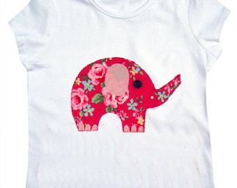 Girl's Elephant T-Shirt, Elephant Tee Shirt, Girls Clothing, Elephant Lover, Gift for Girls