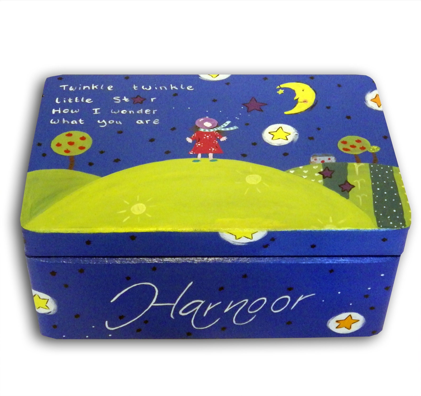 Personalised Twinkle Twinkle Little Star Wooden Keepsake Box, Baby ...