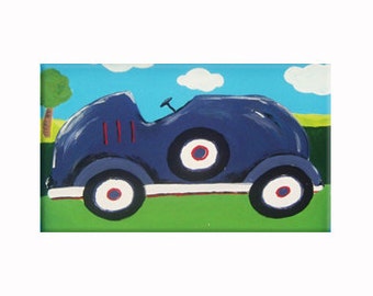 Classic Car Art, Painting on Canvas, Boys Decor, Kids Decor, Car Decor, Original Art, Wall Decor