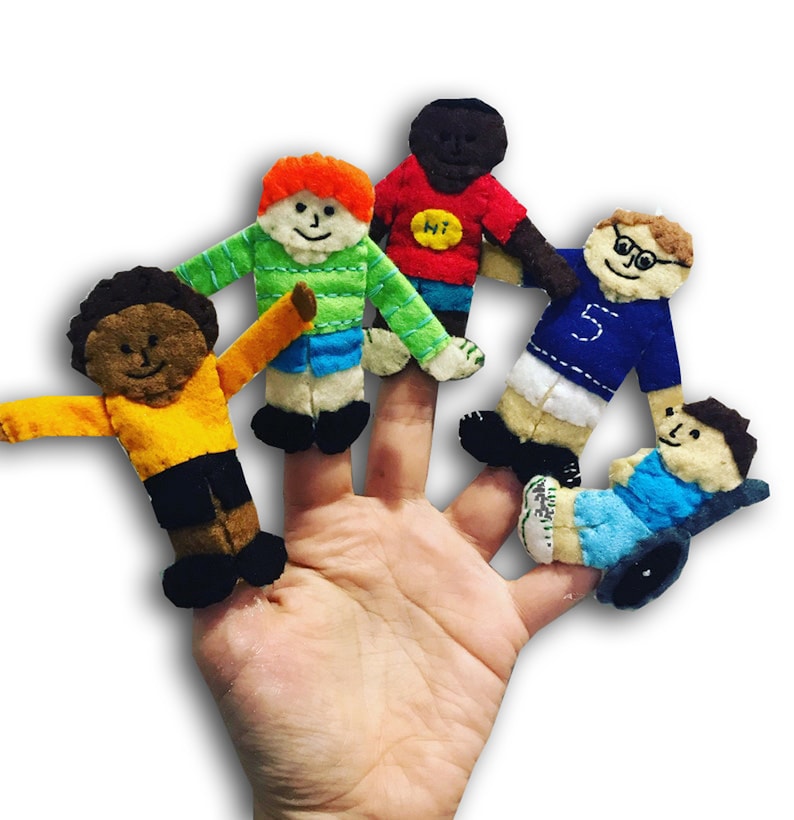 Boy Finger Puppets, Teaching Acessory, Traditional Toys, Stocking ...