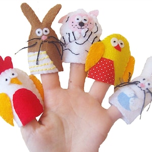 Baby Animal Finger Puppets, Kids Stocking Filler, Traditional Toys, Easter Puppets, Easter Gift, Felt Puppets