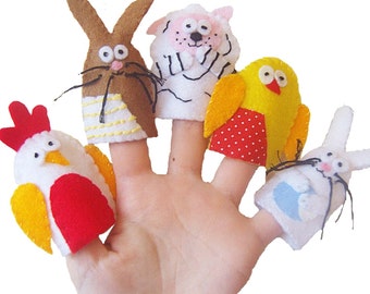 Baby Tier Fingerpuppen, Kinder Strümpfe, Trachtenspielzeug, Osterpuppen, Ostergeschenk, Filzpuppen