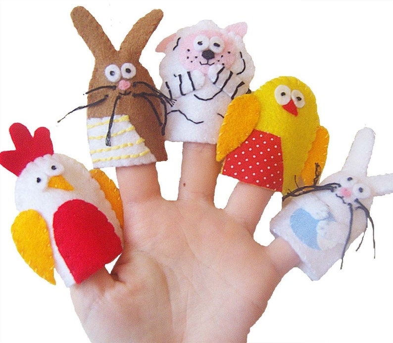 Easter Finger Puppets, Kids Easter Gift, Traditional Toys, Felt Finger Puppets, Baby Toy, Stocking Filler 画像 1