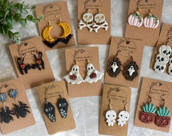 Polymer Clay Halloween Earrings | Spooky Party Jewelry