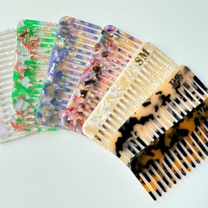 Custom Tortoise Hair Comb, Initial Acetate Hair Comb, Potable Hair Comb ...