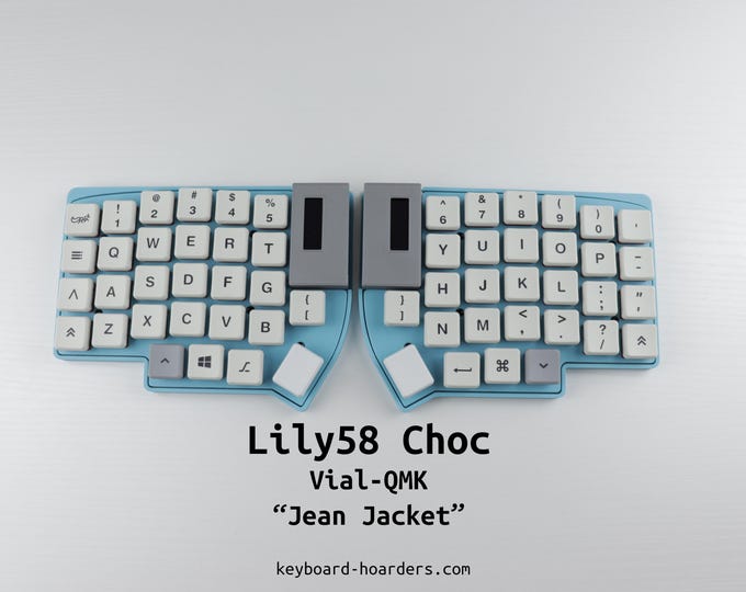 Lily58 Low Profile Split Keyboard "Jean Jacket"