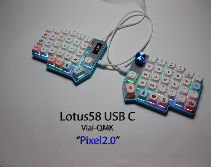 Lotus58 Split Mechanical Keyboard "Pixel2.0"