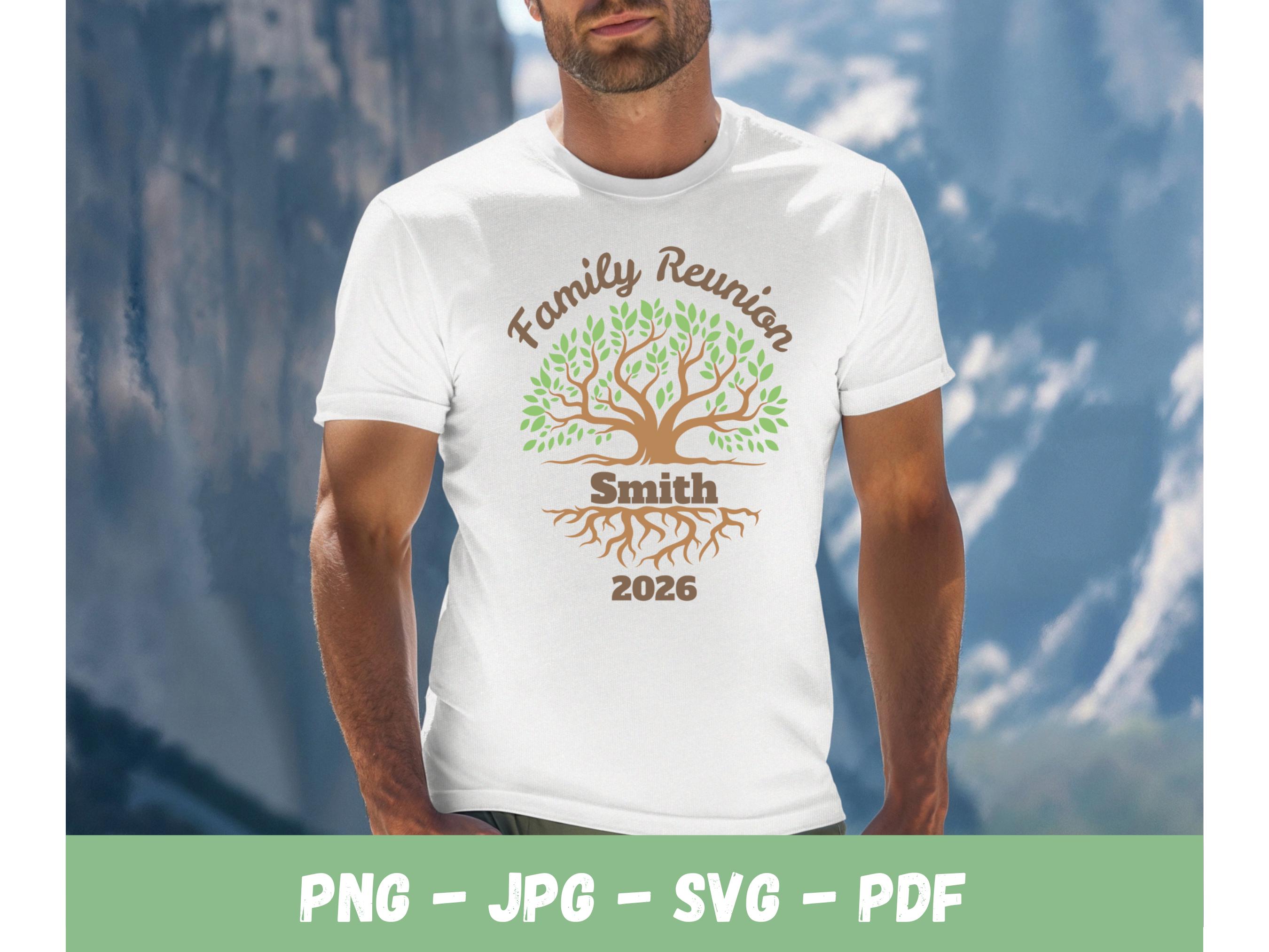 Personalized Family Reunion Tree SVG Design, Custom Family Name and ...
