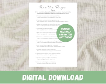 Pass the Prize Baby Shower Game, Minimalist Activity (Digital Download)
