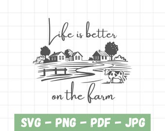 農場での生活はより良い SVG デジタルダウンロード（シャツ、マグカップ、農家のインテリア、農家や入植者へのギフト用）、Homestead PNG