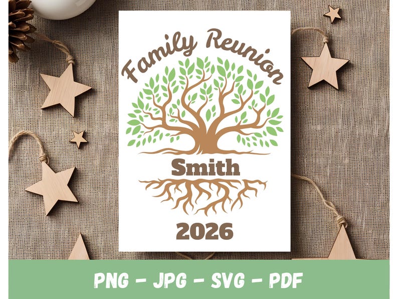 Personalized Family Reunion Tree SVG Design, Custom Family Name and ...