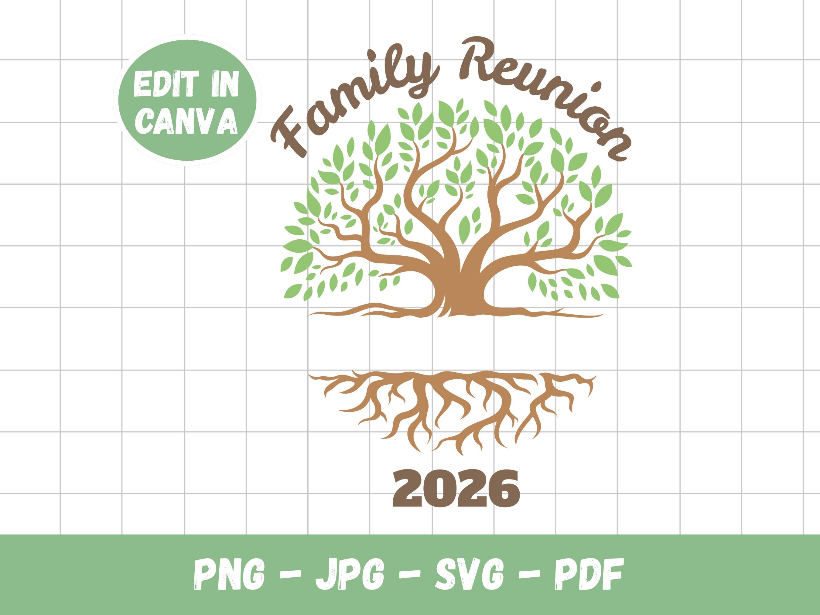 Personalized Family Reunion Tree SVG Design, Custom Family Name and ...