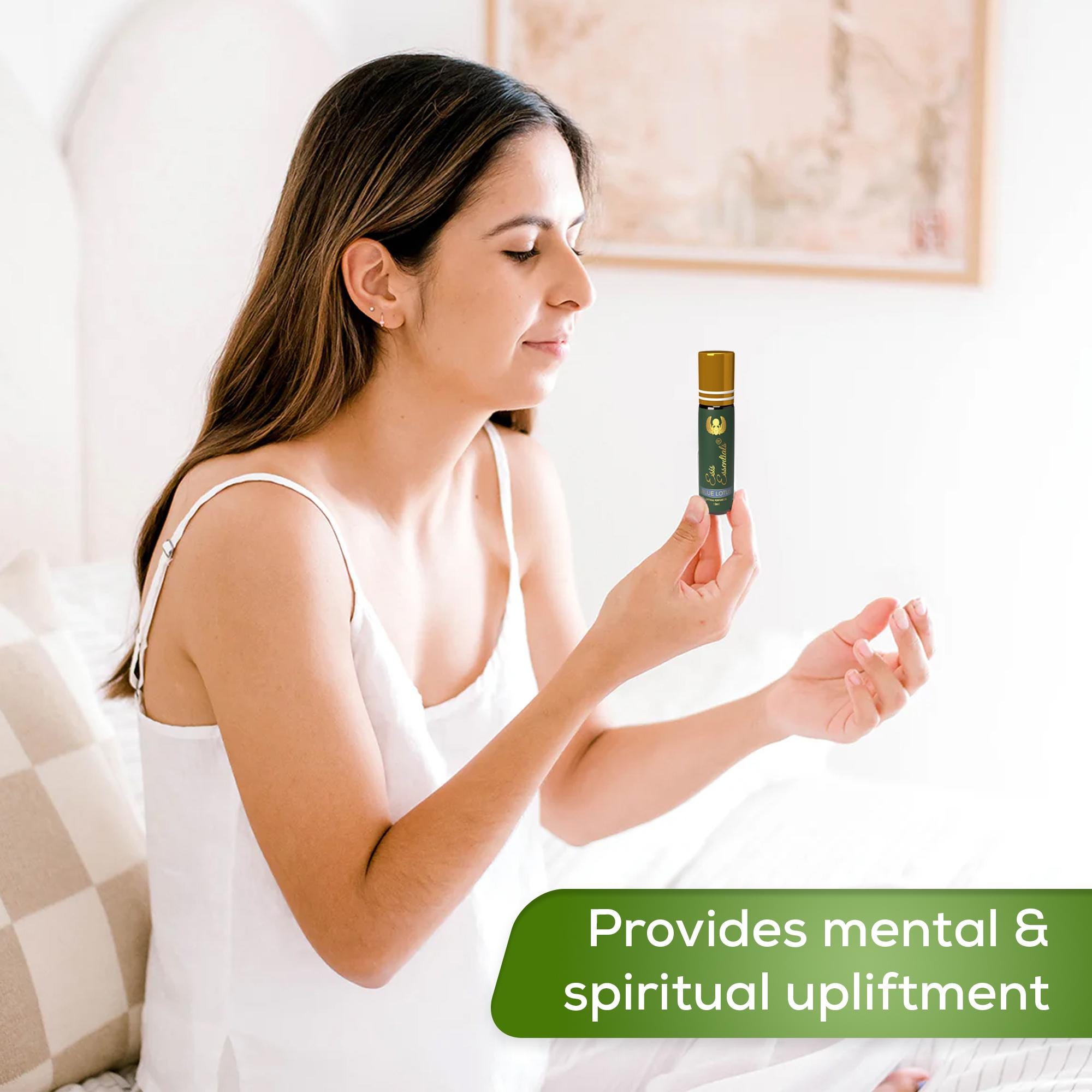 Egyptian Mint Sandalwood Perfume Oil, 7 Heaven Rosy Blend, Vegan 