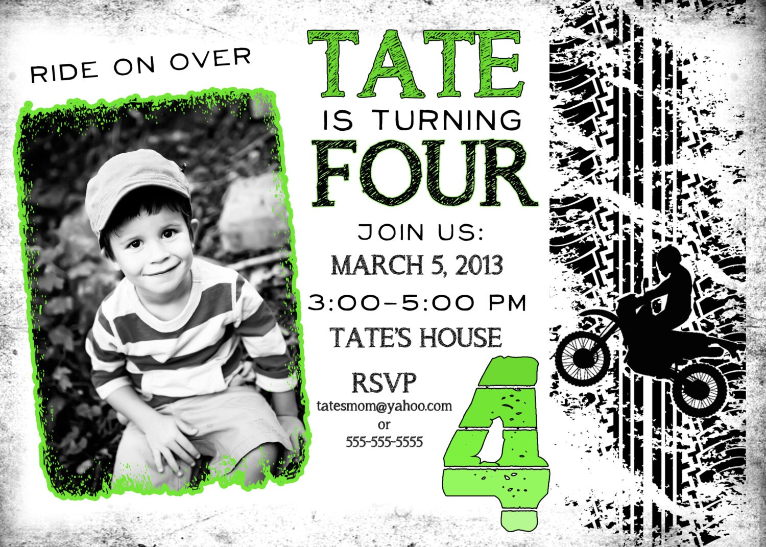 Dirt Bike Motorcross Motorcycle Four Wheeler Birthday Etsy