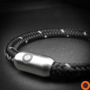 Sailing rope bracelet black | handmade | packaged in a cotton bag | maritime | waterproof | gift | sailing rope bracelet | surfer | sailor