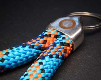 Chaveiro artesanal em corda de escalada | Cores vibrantes | Porta-chaves de corda resistente, chaveiro minimalista para amantes de escalada e aventuras ao ar livre