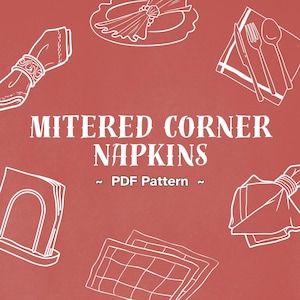 Easy Mitered Corner Napkin Pattern PDF Pattern