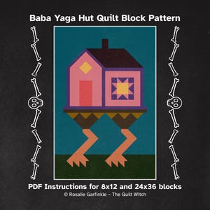 Baba Yaga Hut Quilt Block Pattern – Traditional Piecing (PDF Download)
