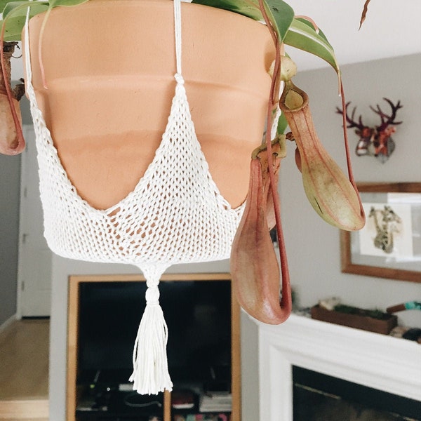 HANGER KNITTING PATTERN ⨯ Pot Hanging, Hanging Ornament ⨯ Star pot hanger